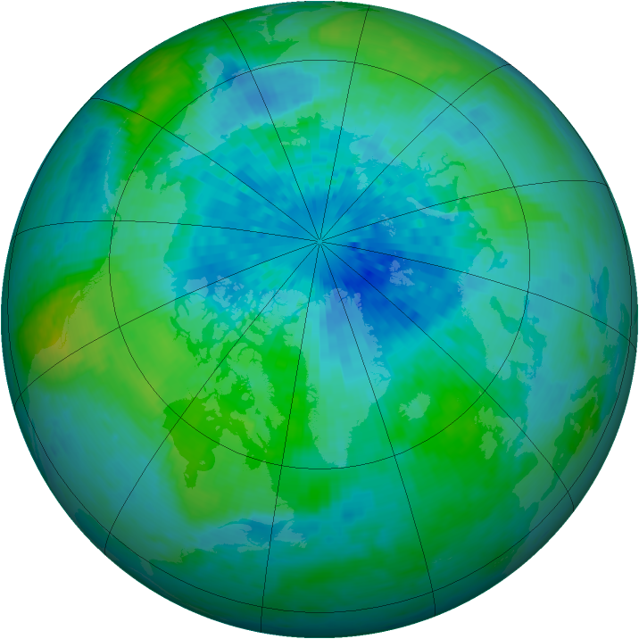 Arctic ozone map for 18 September 2004